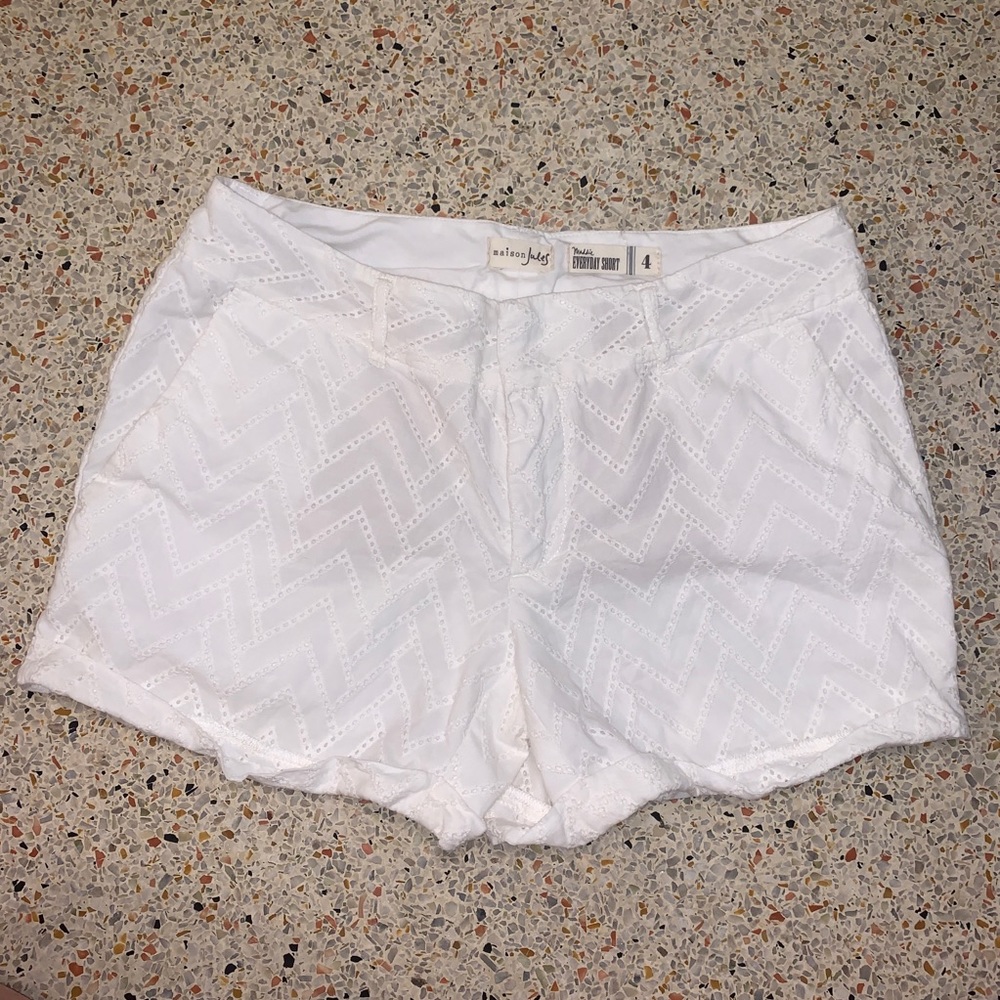 Maison jules white eyelet shorts